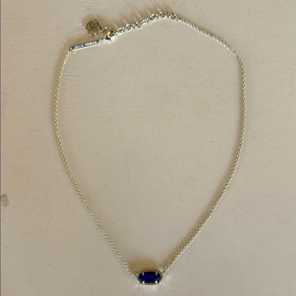 Kendra Scott Elisa Elegant Blue and Gold Pendant Necklace